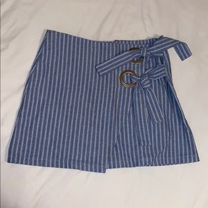 LF Mint Vanilla blue and white striped wrap skirt